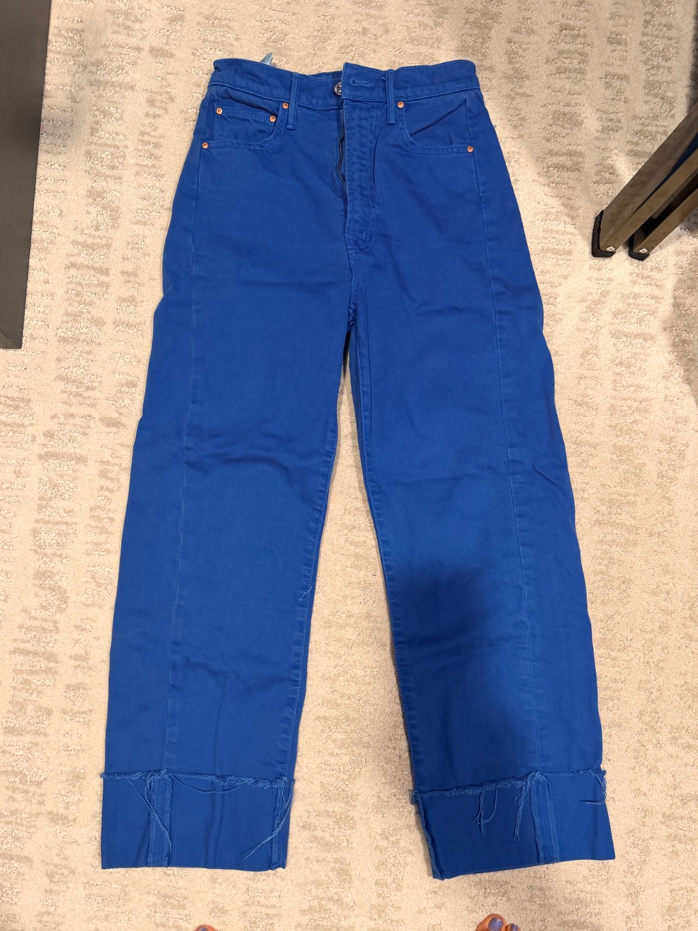 MOTHER Women's Cobalt Blue Ankle Crop Jeans